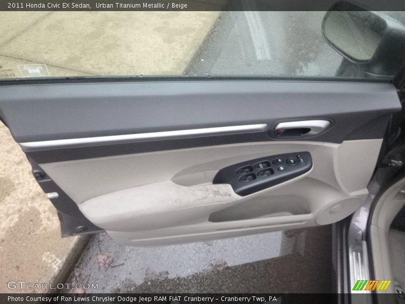 Urban Titanium Metallic / Beige 2011 Honda Civic EX Sedan