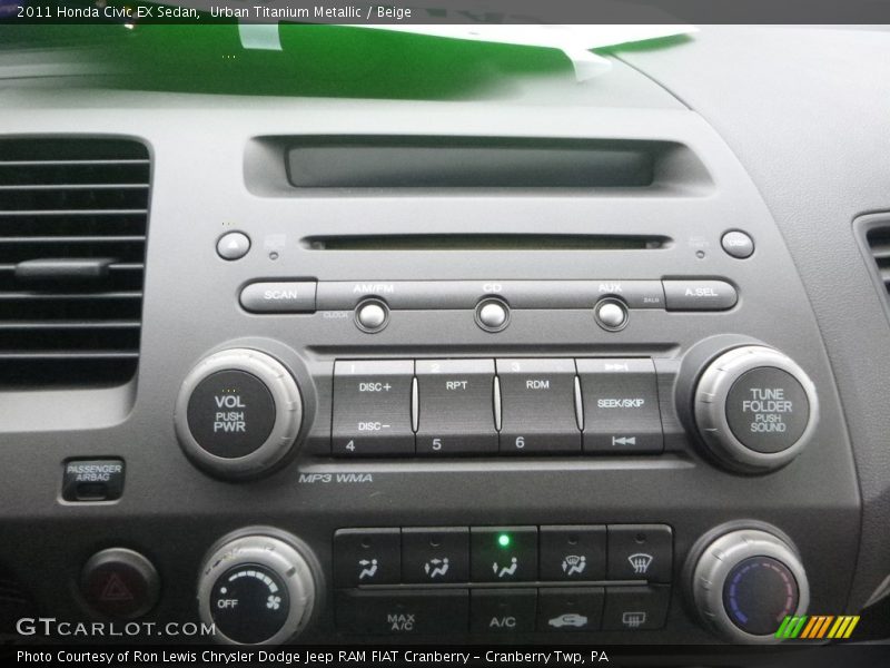 Urban Titanium Metallic / Beige 2011 Honda Civic EX Sedan