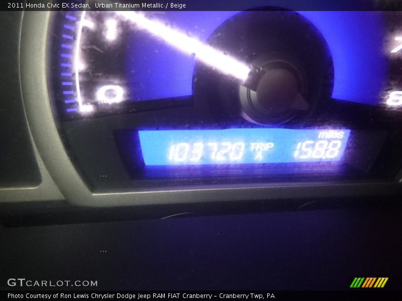 Urban Titanium Metallic / Beige 2011 Honda Civic EX Sedan