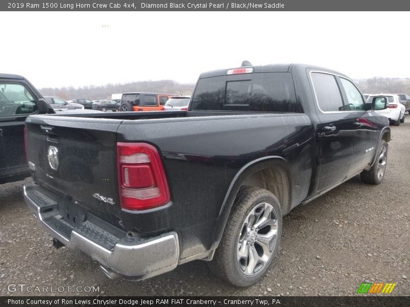 Diamond Black Crystal Pearl / Black/New Saddle 2019 Ram 1500 Long Horn Crew Cab 4x4