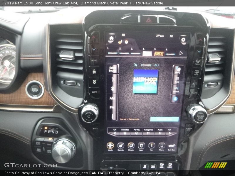 Diamond Black Crystal Pearl / Black/New Saddle 2019 Ram 1500 Long Horn Crew Cab 4x4