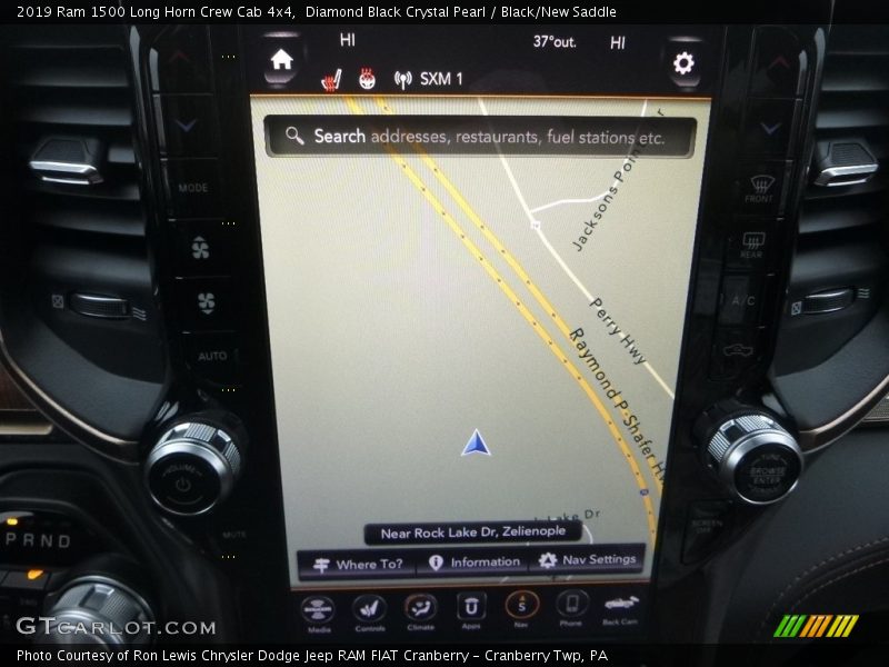 Diamond Black Crystal Pearl / Black/New Saddle 2019 Ram 1500 Long Horn Crew Cab 4x4