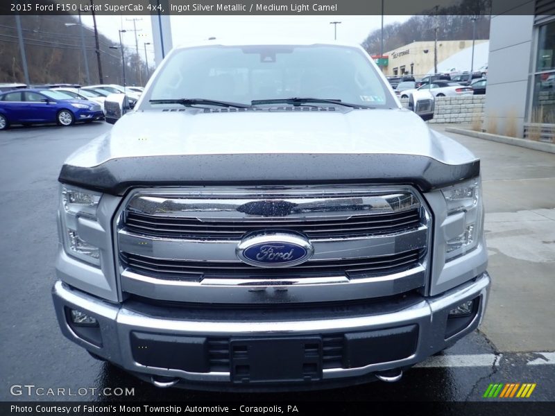Ingot Silver Metallic / Medium Light Camel 2015 Ford F150 Lariat SuperCab 4x4