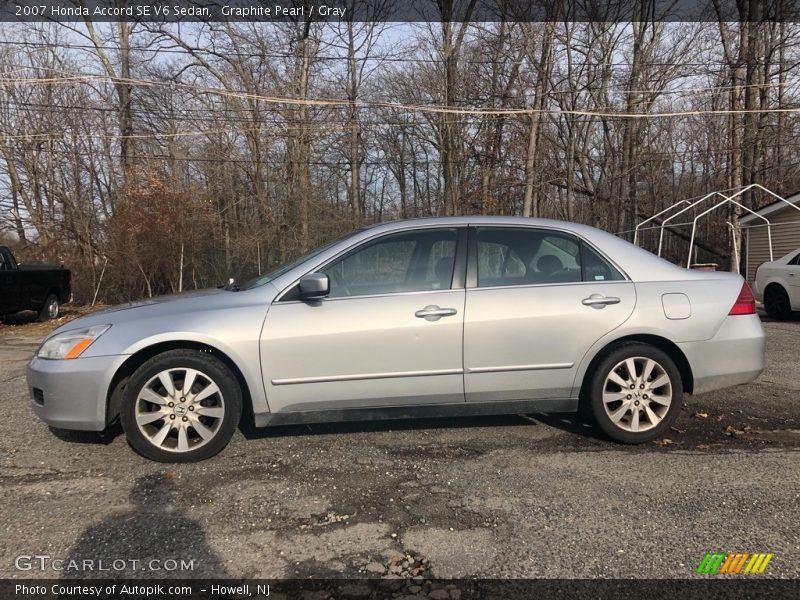 Graphite Pearl / Gray 2007 Honda Accord SE V6 Sedan