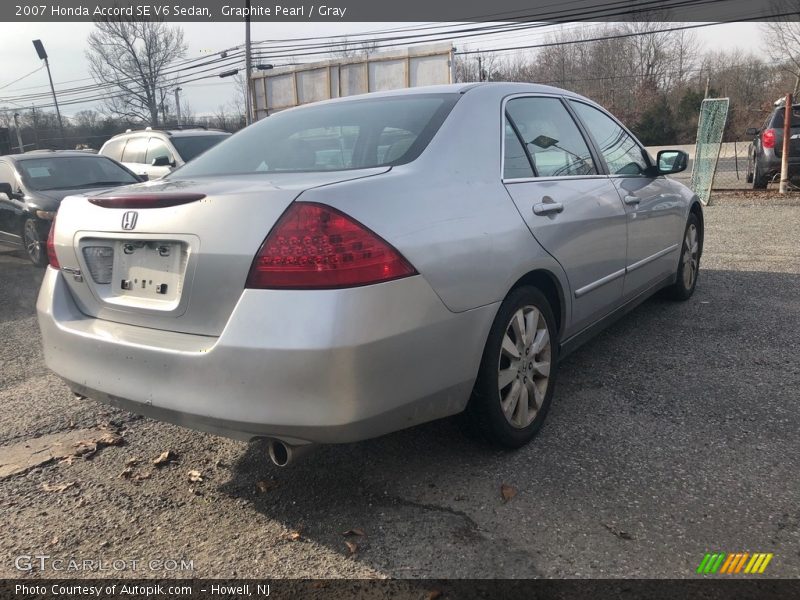 Graphite Pearl / Gray 2007 Honda Accord SE V6 Sedan