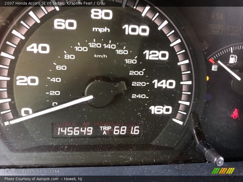 Graphite Pearl / Gray 2007 Honda Accord SE V6 Sedan