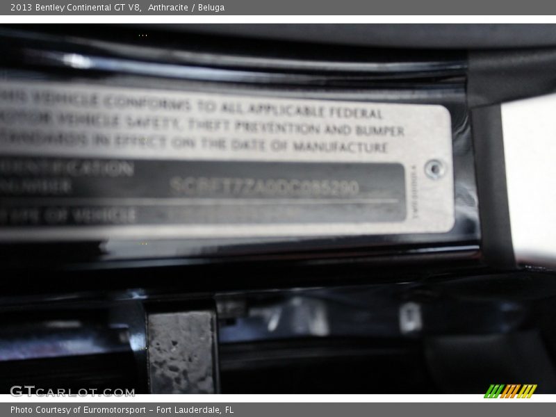 Anthracite / Beluga 2013 Bentley Continental GT V8