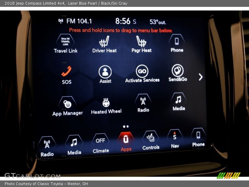 Laser Blue Pearl / Black/Ski Gray 2018 Jeep Compass Limited 4x4