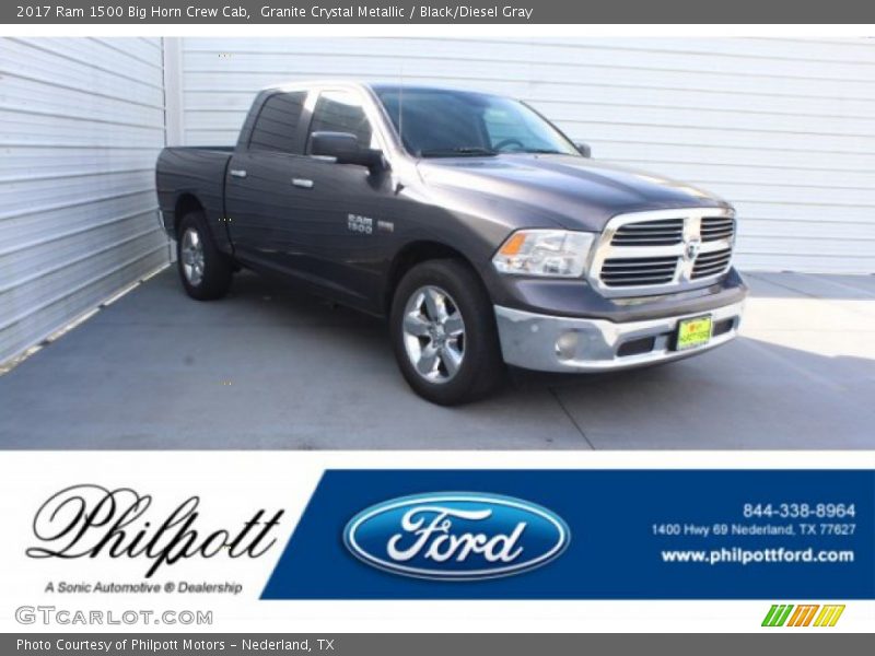 Granite Crystal Metallic / Black/Diesel Gray 2017 Ram 1500 Big Horn Crew Cab