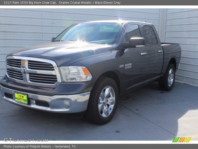 Granite Crystal Metallic / Black/Diesel Gray 2017 Ram 1500 Big Horn Crew Cab