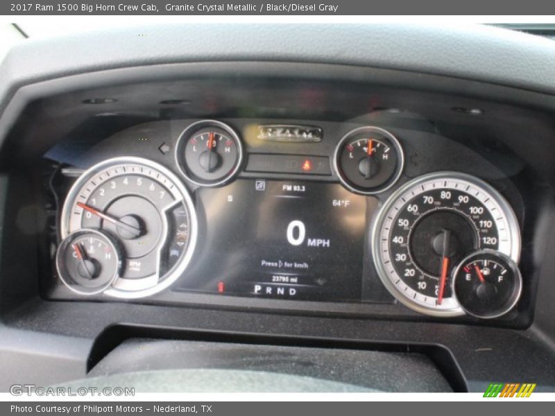 Granite Crystal Metallic / Black/Diesel Gray 2017 Ram 1500 Big Horn Crew Cab