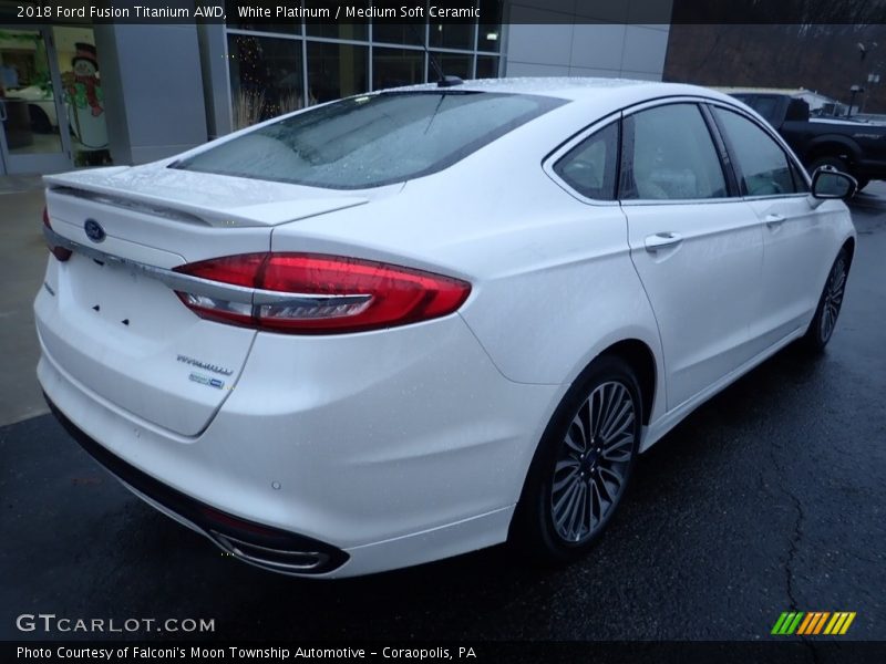 White Platinum / Medium Soft Ceramic 2018 Ford Fusion Titanium AWD