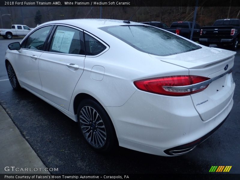 White Platinum / Medium Soft Ceramic 2018 Ford Fusion Titanium AWD