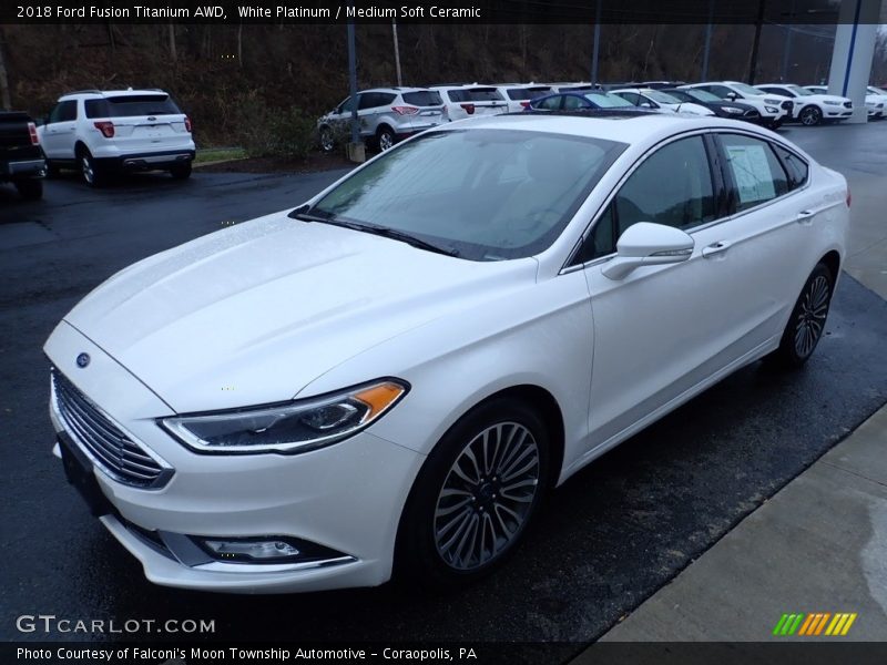 White Platinum / Medium Soft Ceramic 2018 Ford Fusion Titanium AWD