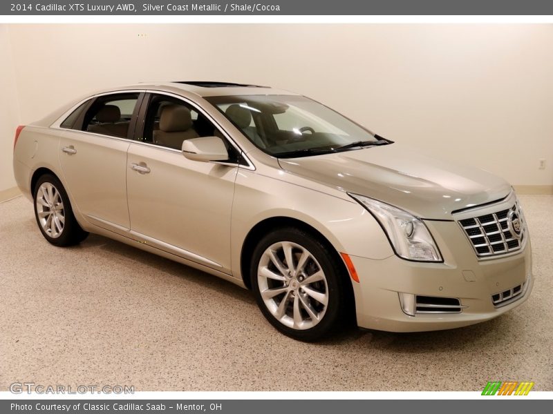 Silver Coast Metallic / Shale/Cocoa 2014 Cadillac XTS Luxury AWD