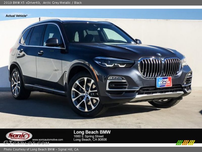 Arctic Grey Metallic / Black 2019 BMW X5 xDrive40i