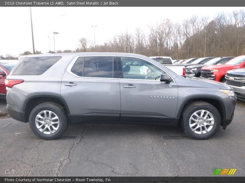 Satin Steel Metallic / Jet Black 2019 Chevrolet Traverse LS AWD