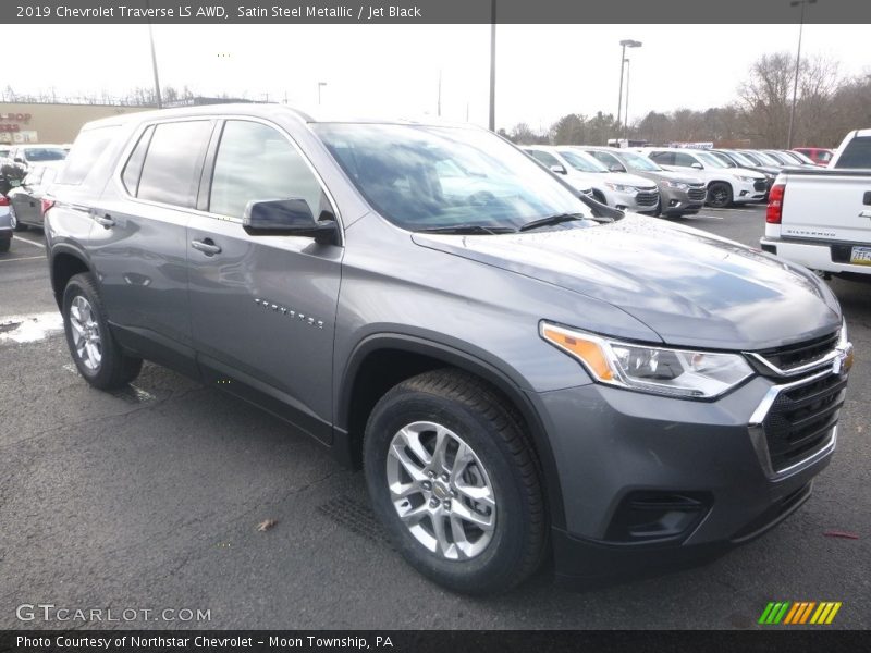 Satin Steel Metallic / Jet Black 2019 Chevrolet Traverse LS AWD