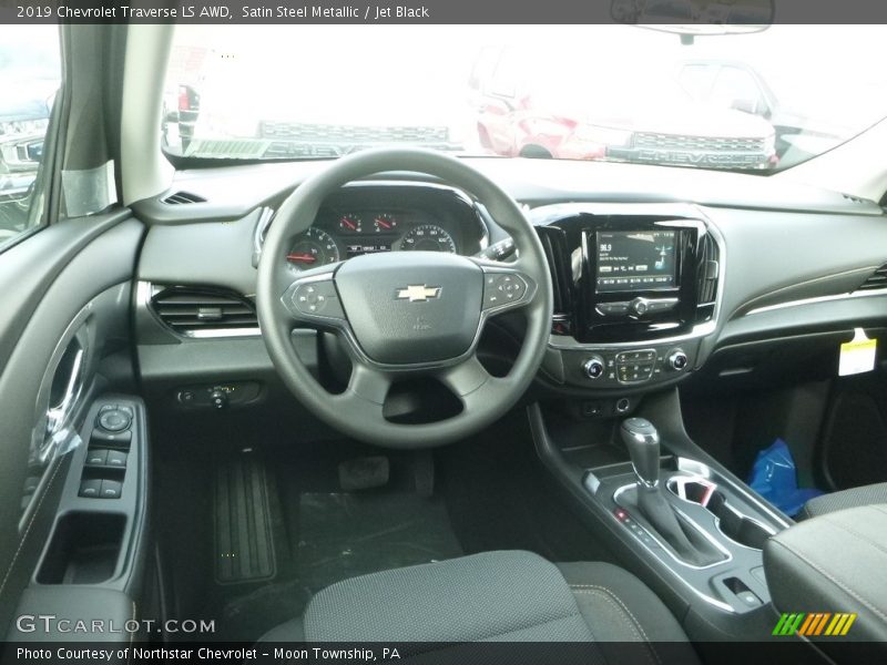 Satin Steel Metallic / Jet Black 2019 Chevrolet Traverse LS AWD