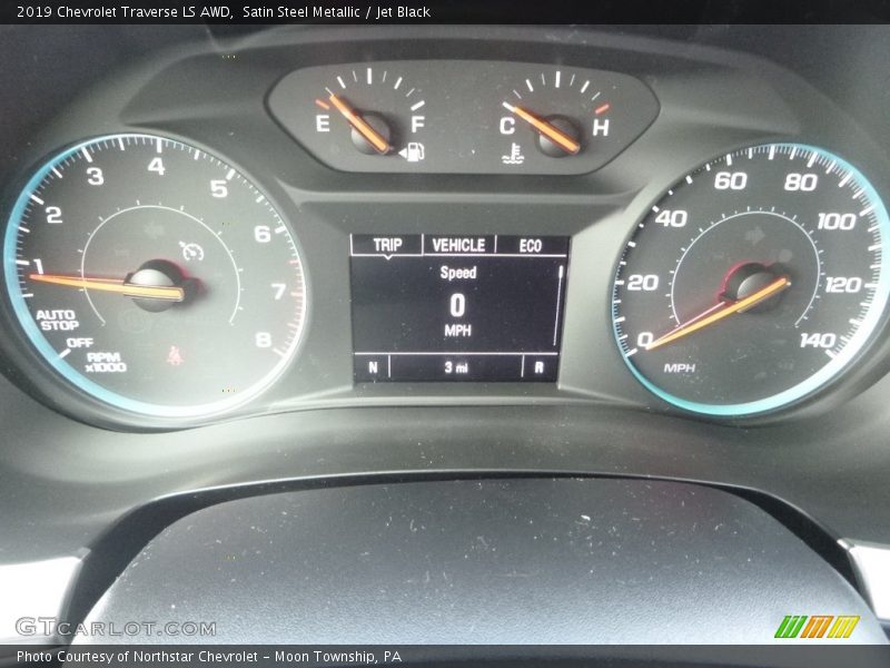 Satin Steel Metallic / Jet Black 2019 Chevrolet Traverse LS AWD