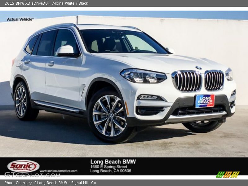 Alpine White / Black 2019 BMW X3 sDrive30i