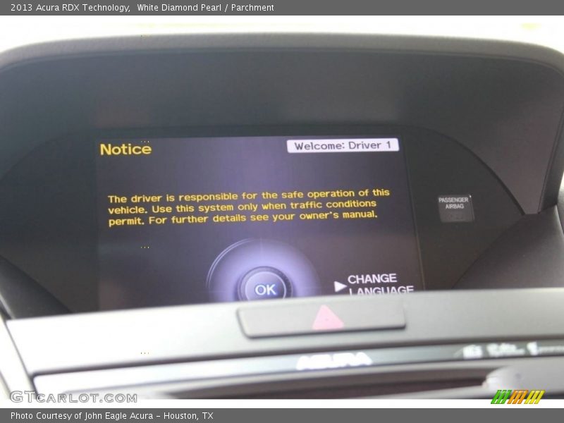 White Diamond Pearl / Parchment 2013 Acura RDX Technology