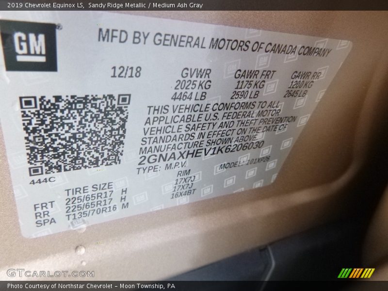 Sandy Ridge Metallic / Medium Ash Gray 2019 Chevrolet Equinox LS