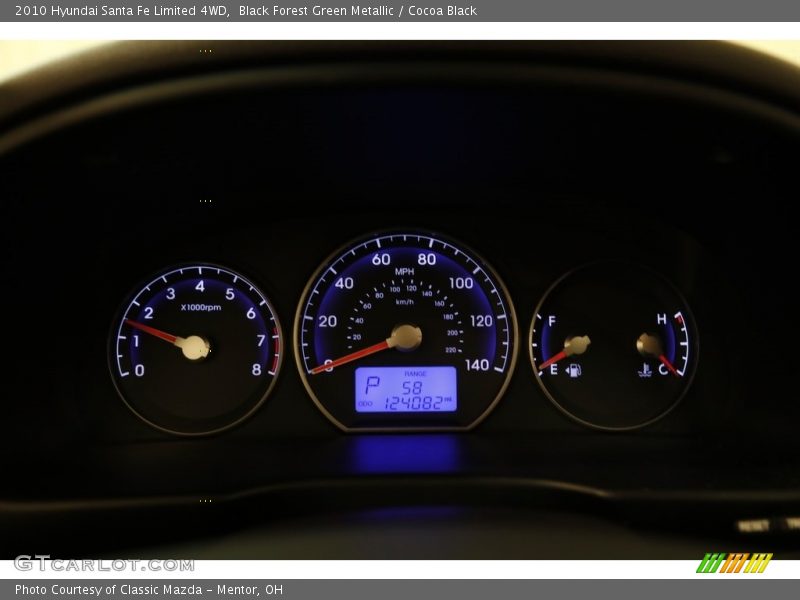 Black Forest Green Metallic / Cocoa Black 2010 Hyundai Santa Fe Limited 4WD