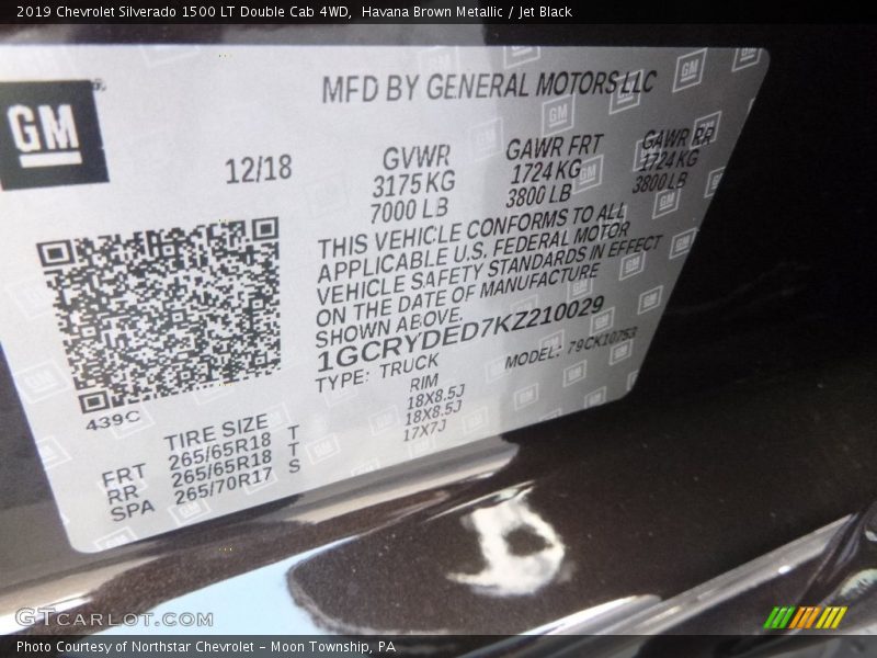 Havana Brown Metallic / Jet Black 2019 Chevrolet Silverado 1500 LT Double Cab 4WD