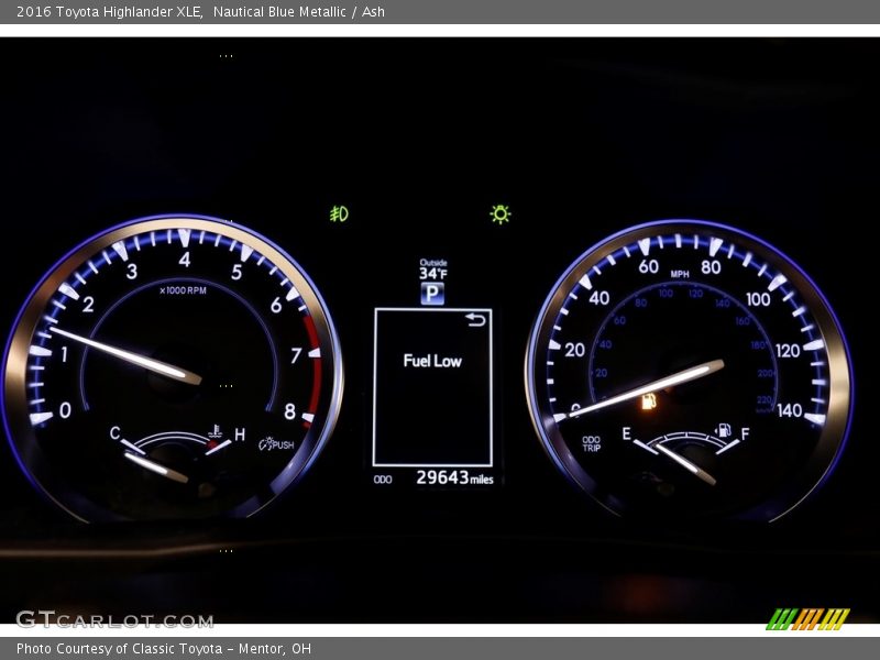 Nautical Blue Metallic / Ash 2016 Toyota Highlander XLE
