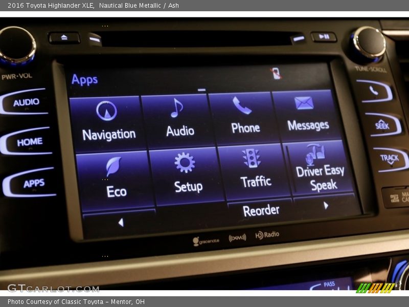 Nautical Blue Metallic / Ash 2016 Toyota Highlander XLE
