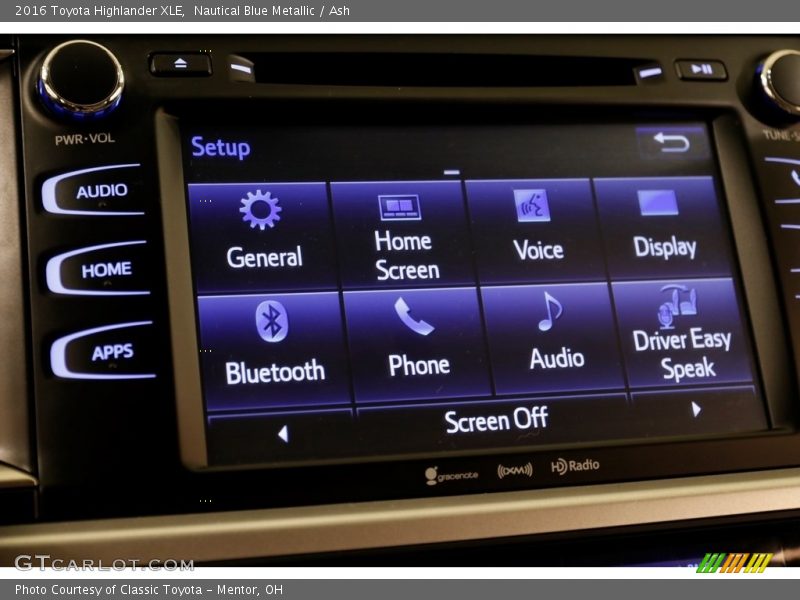 Nautical Blue Metallic / Ash 2016 Toyota Highlander XLE