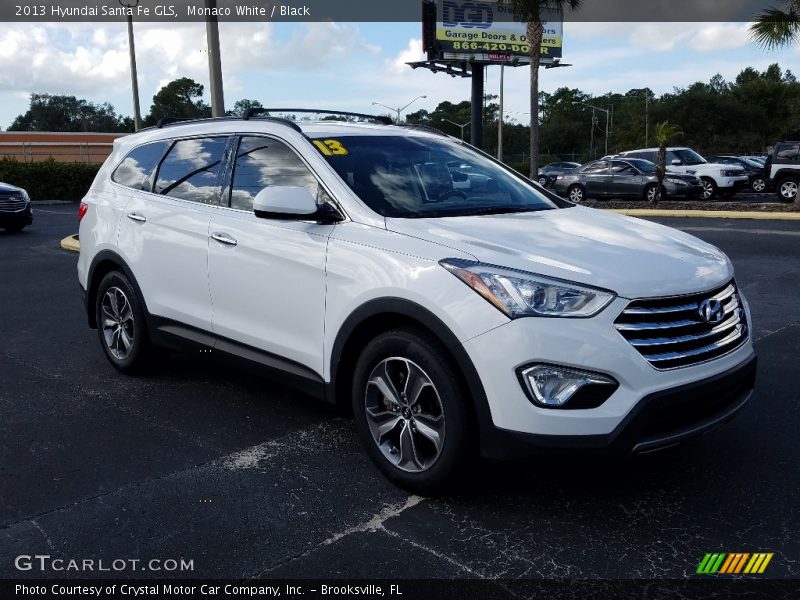 Monaco White / Black 2013 Hyundai Santa Fe GLS