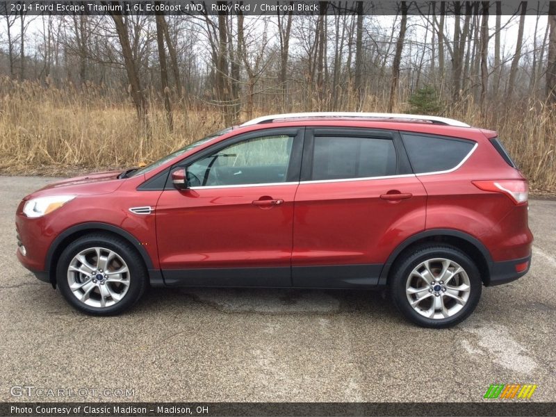 Ruby Red / Charcoal Black 2014 Ford Escape Titanium 1.6L EcoBoost 4WD