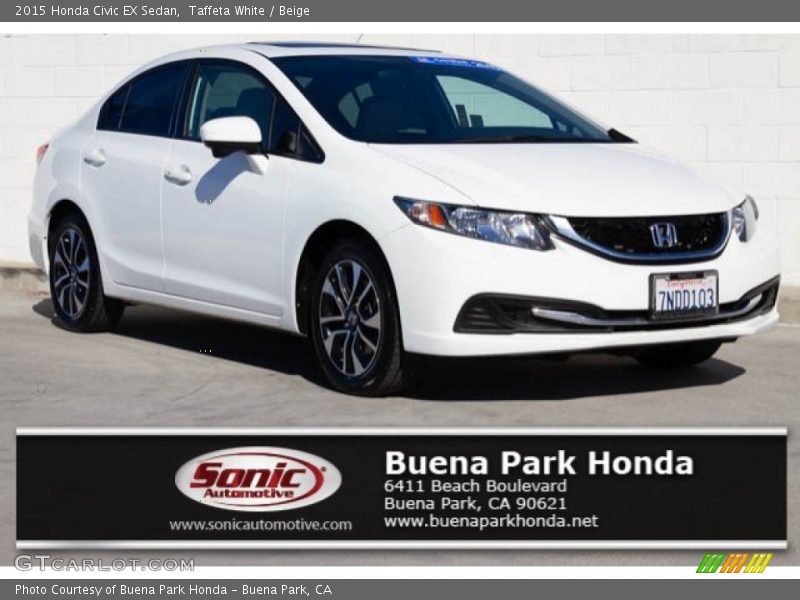 Taffeta White / Beige 2015 Honda Civic EX Sedan