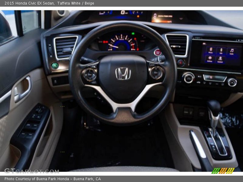 Taffeta White / Beige 2015 Honda Civic EX Sedan