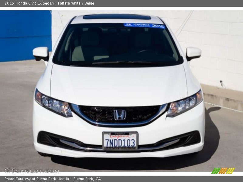 Taffeta White / Beige 2015 Honda Civic EX Sedan