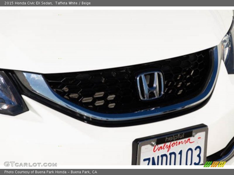 Taffeta White / Beige 2015 Honda Civic EX Sedan