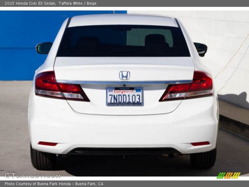 Taffeta White / Beige 2015 Honda Civic EX Sedan
