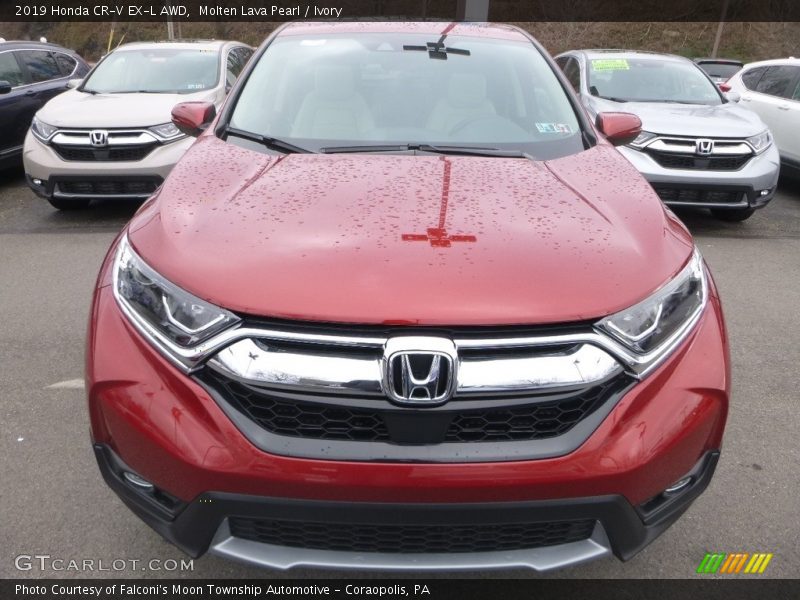 Molten Lava Pearl / Ivory 2019 Honda CR-V EX-L AWD