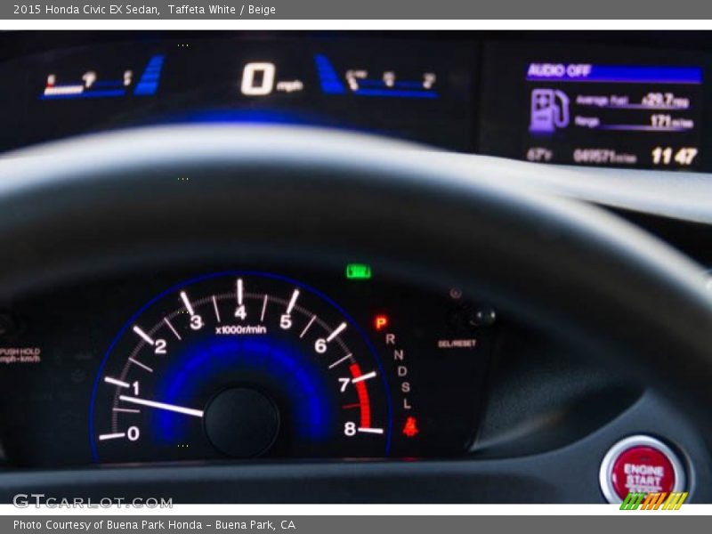 Taffeta White / Beige 2015 Honda Civic EX Sedan