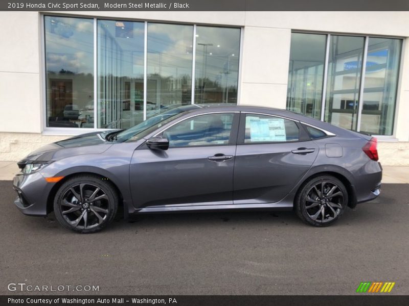 Modern Steel Metallic / Black 2019 Honda Civic Sport Sedan