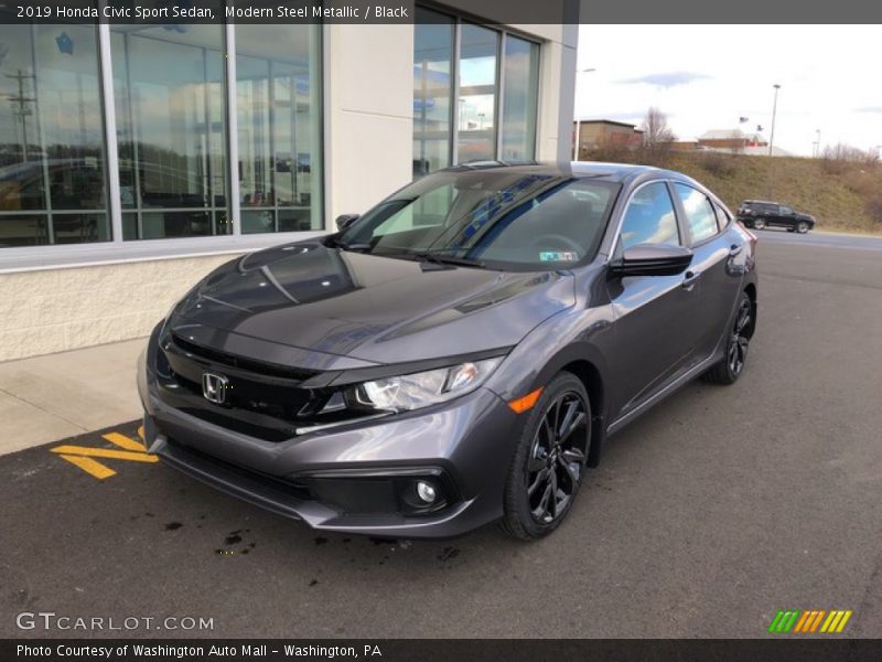 Modern Steel Metallic / Black 2019 Honda Civic Sport Sedan