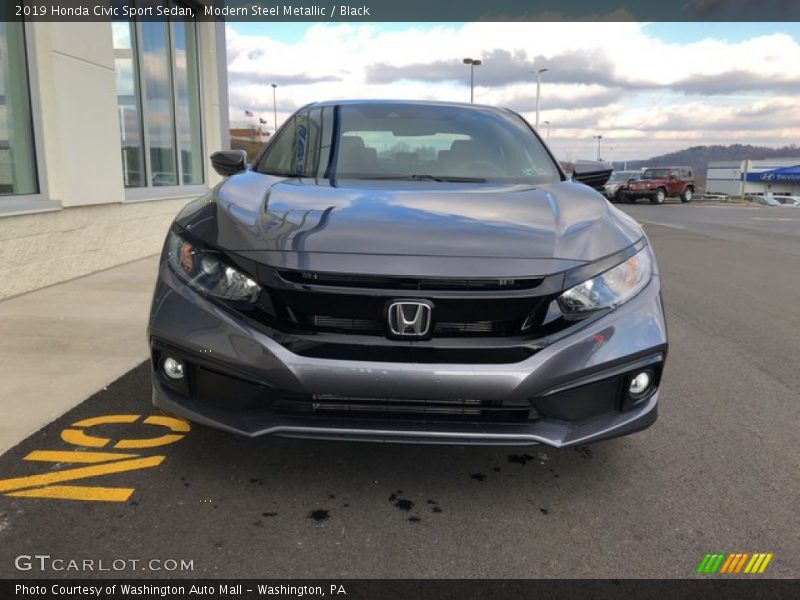 Modern Steel Metallic / Black 2019 Honda Civic Sport Sedan