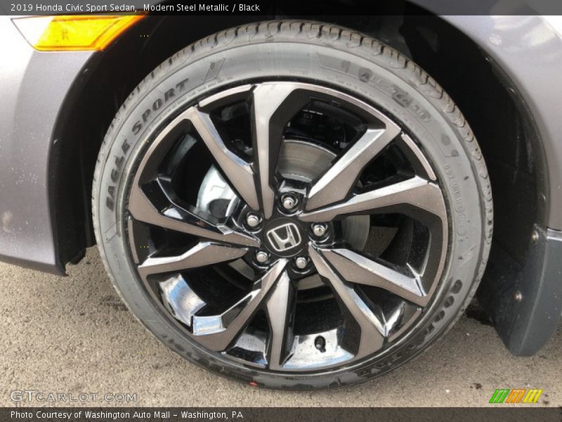 Modern Steel Metallic / Black 2019 Honda Civic Sport Sedan