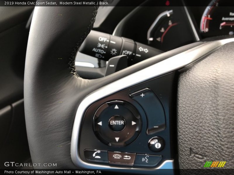 Modern Steel Metallic / Black 2019 Honda Civic Sport Sedan