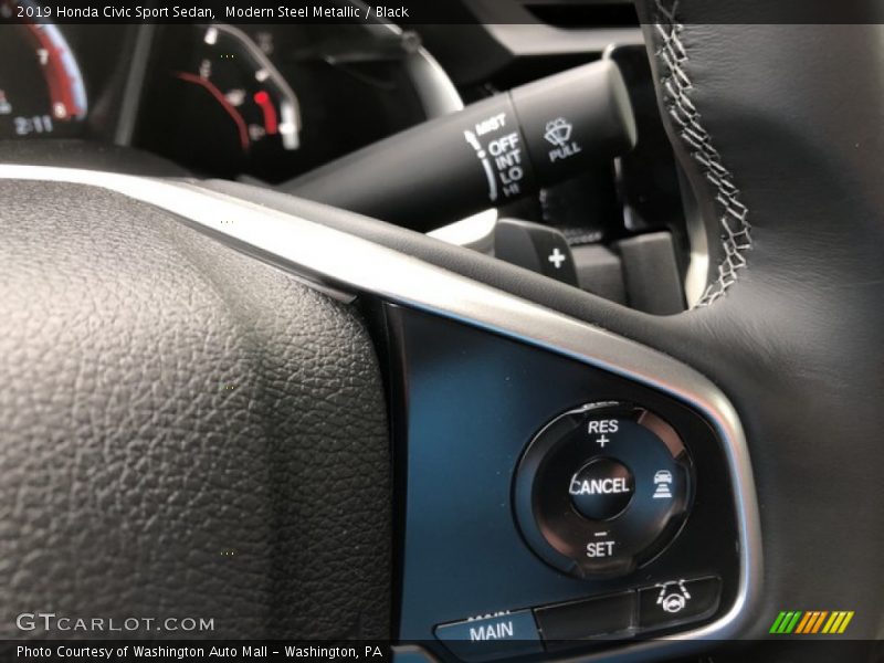 Modern Steel Metallic / Black 2019 Honda Civic Sport Sedan