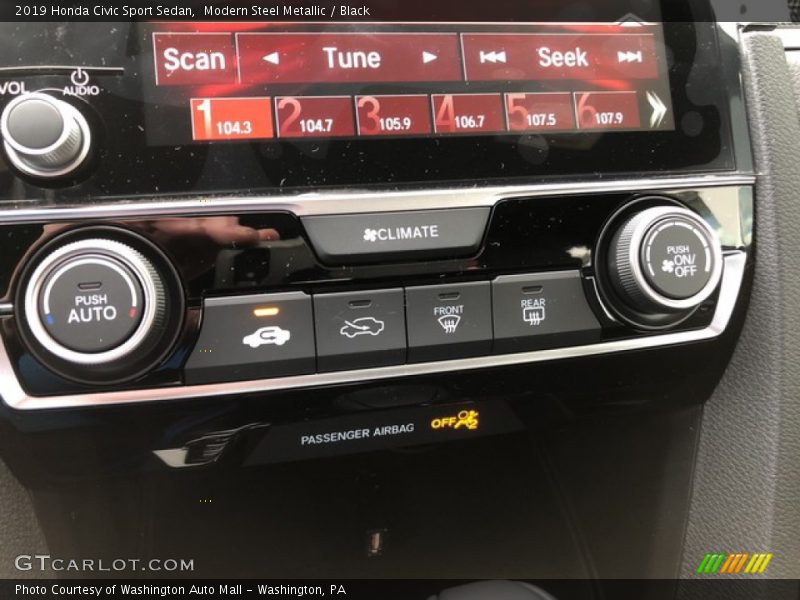 Modern Steel Metallic / Black 2019 Honda Civic Sport Sedan