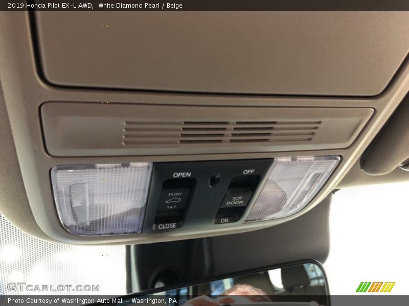 White Diamond Pearl / Beige 2019 Honda Pilot EX-L AWD
