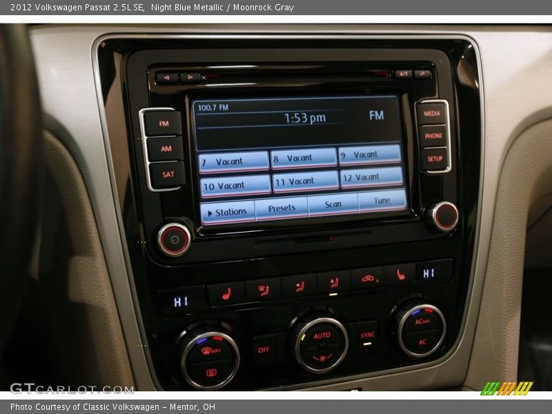 Night Blue Metallic / Moonrock Gray 2012 Volkswagen Passat 2.5L SE